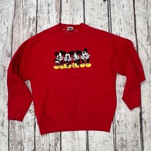 Mickey Mouse Vintage Cartoon Disney World Stitched Crewneck 1990s Sweatshirt